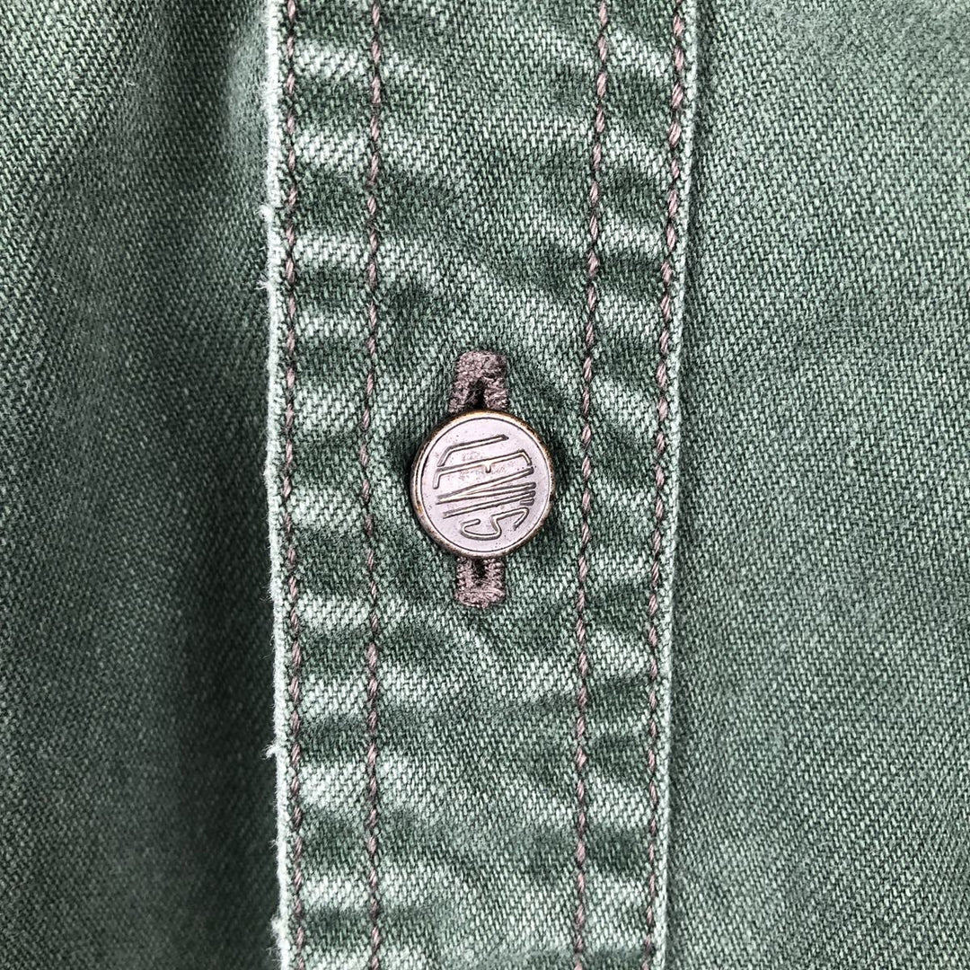 90'S Vintage Levi's Long Sleeve Denim Shirt, Men's Size Medium cotton green type Vintage Second Hand
