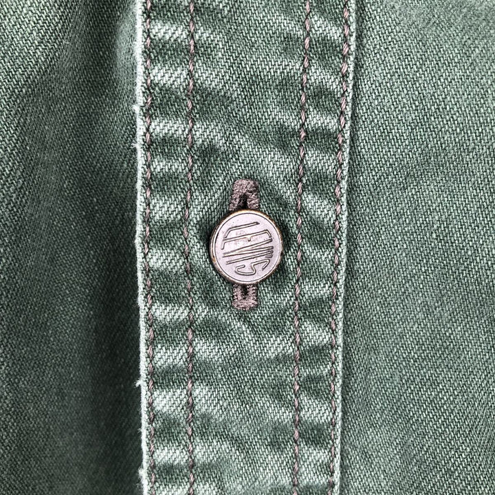 90'S Vintage Levi's Long Sleeve Denim Shirt, Men's Size Medium cotton green type Vintage Second Hand