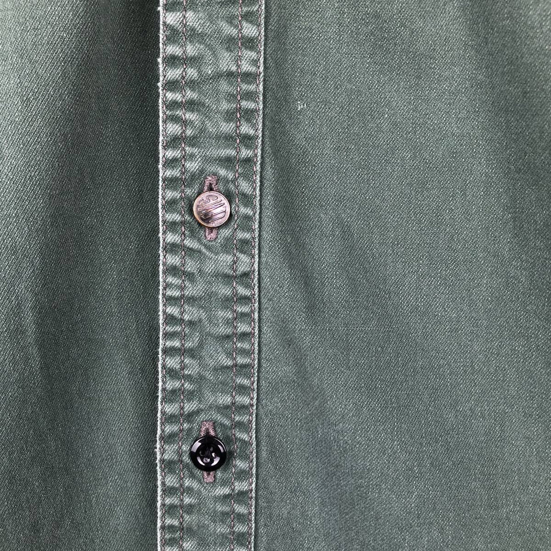 90'S Vintage Levi's Long Sleeve Denim Shirt, Men's Size Medium cotton green type Vintage Second Hand