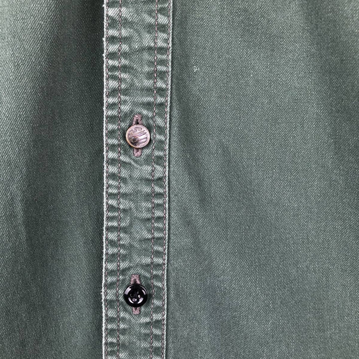 90'S Vintage Levi's Long Sleeve Denim Shirt, Men's Size Medium cotton green type Vintage Second Hand