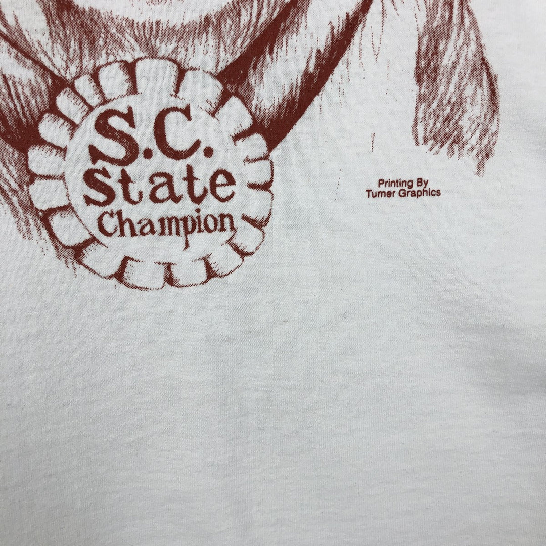 90'S Fruit of the Loom Best Pig Pattern Animal T-Shirt, Made in USA, Men's XXL equivalent, Vintage cotton white type Vintage Second Hand