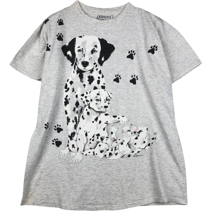 90'S Kittens Dog Print Animal T-Shirt, Made in USA, Men's XL (approx.), Vintage cotton gray type Vintage Second Hand