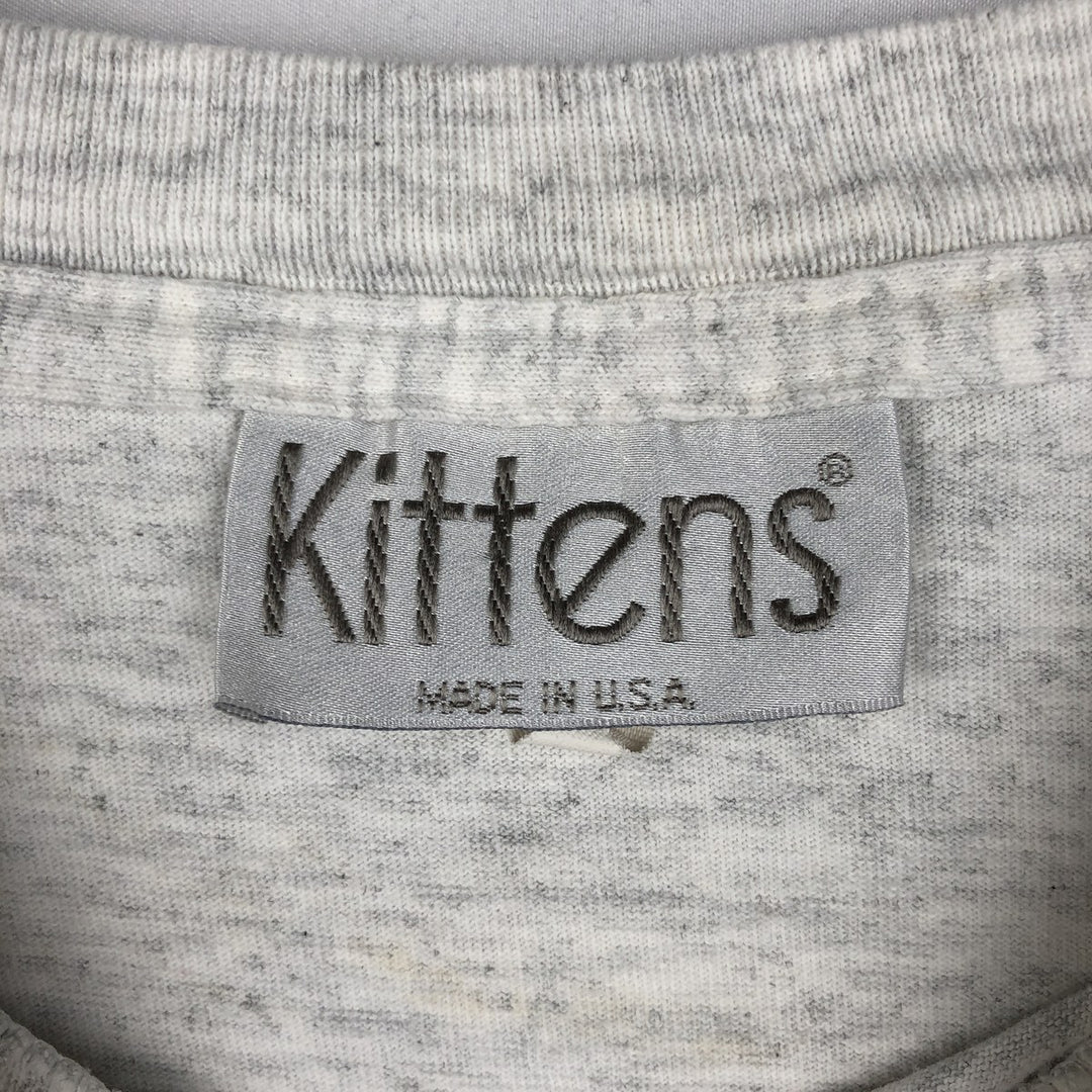 90'S Kittens Dog Print Animal T-Shirt, Made in USA, Men's XL (approx.), Vintage cotton gray type Vintage Second Hand