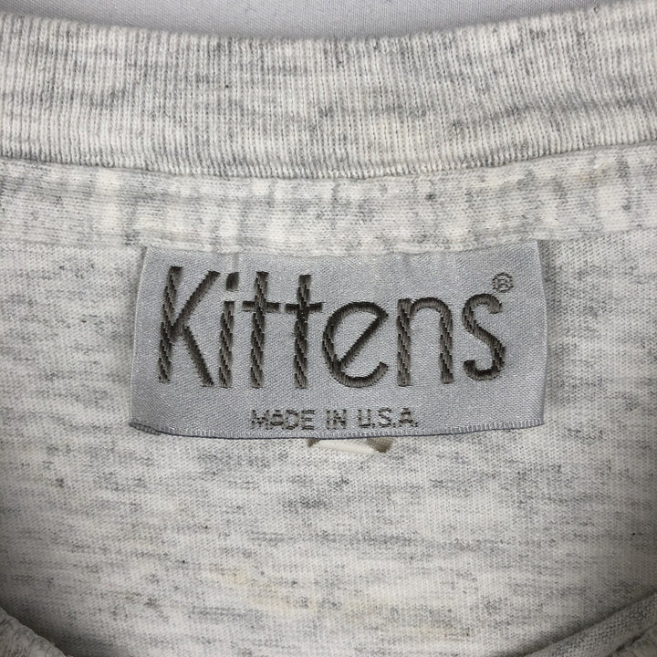 90'S Kittens Dog Print Animal T-Shirt, Made in USA, Men's XL (approx.), Vintage cotton gray type Vintage Second Hand