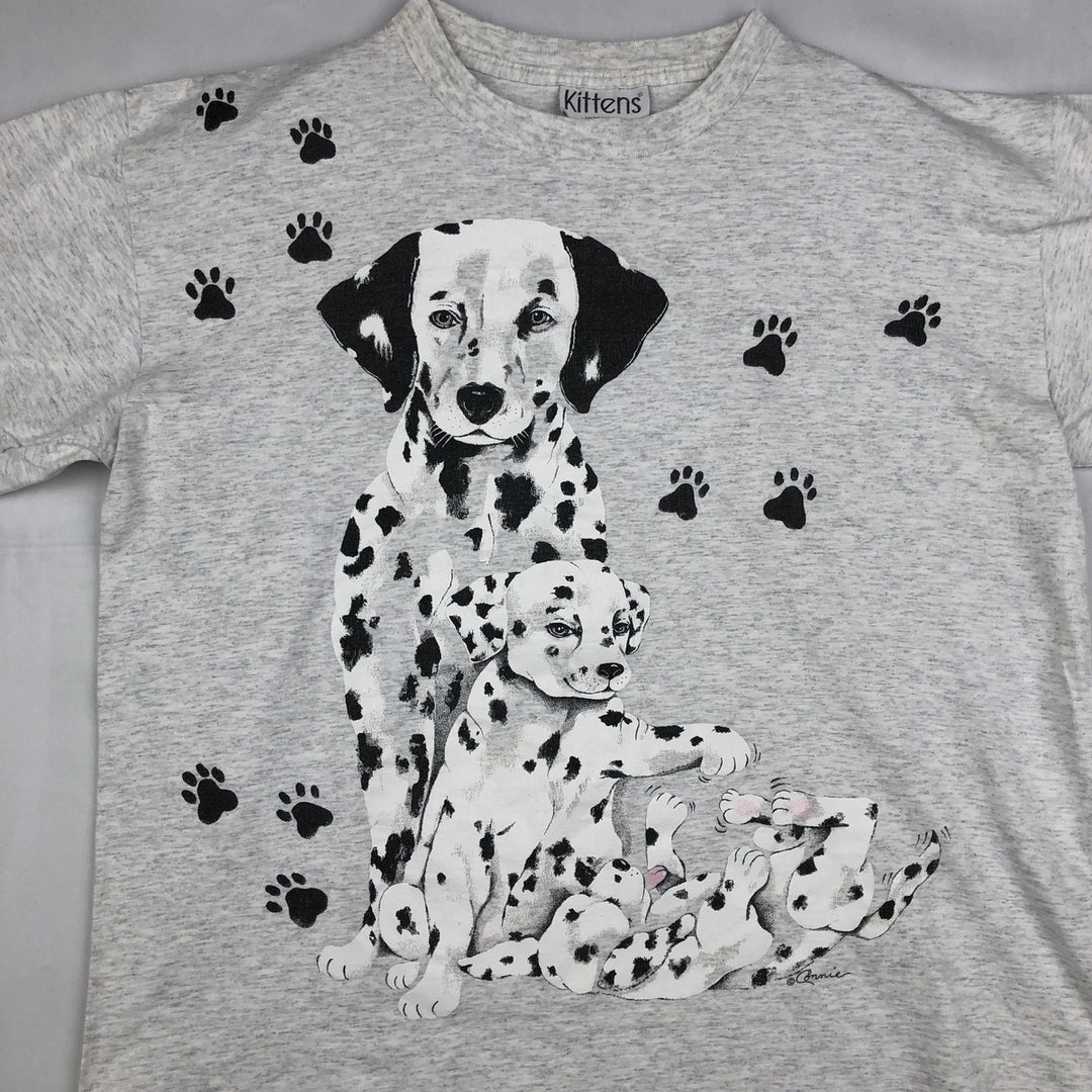 90'S Kittens Dog Print Animal T-Shirt, Made in USA, Men's XL (approx.), Vintage cotton gray type Vintage Second Hand