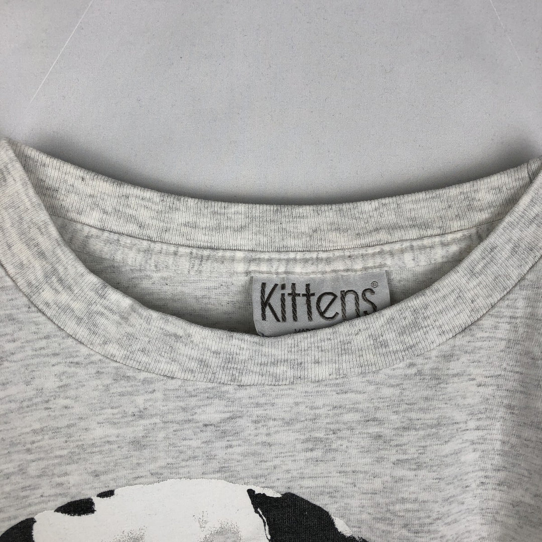 90'S Kittens Dog Print Animal T-Shirt, Made in USA, Men's XL (approx.), Vintage cotton gray type Vintage Second Hand