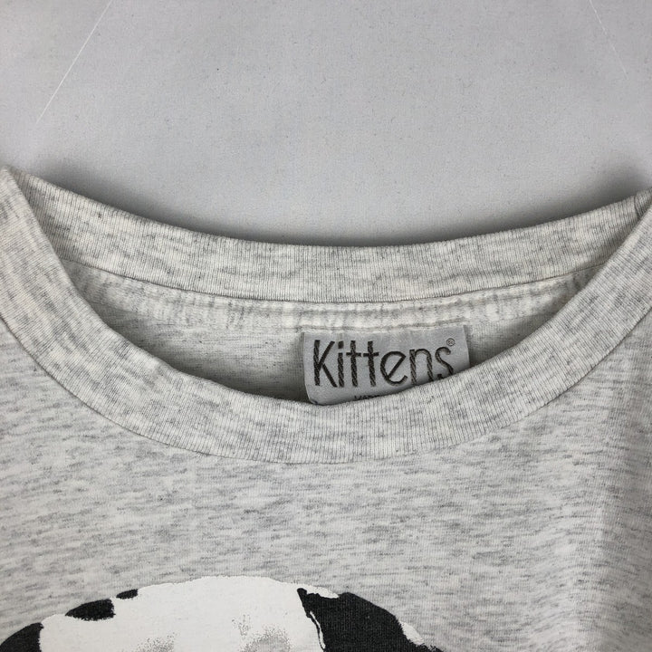 90'S Kittens Dog Print Animal T-Shirt, Made in USA, Men's XL (approx.), Vintage cotton gray type Vintage Second Hand