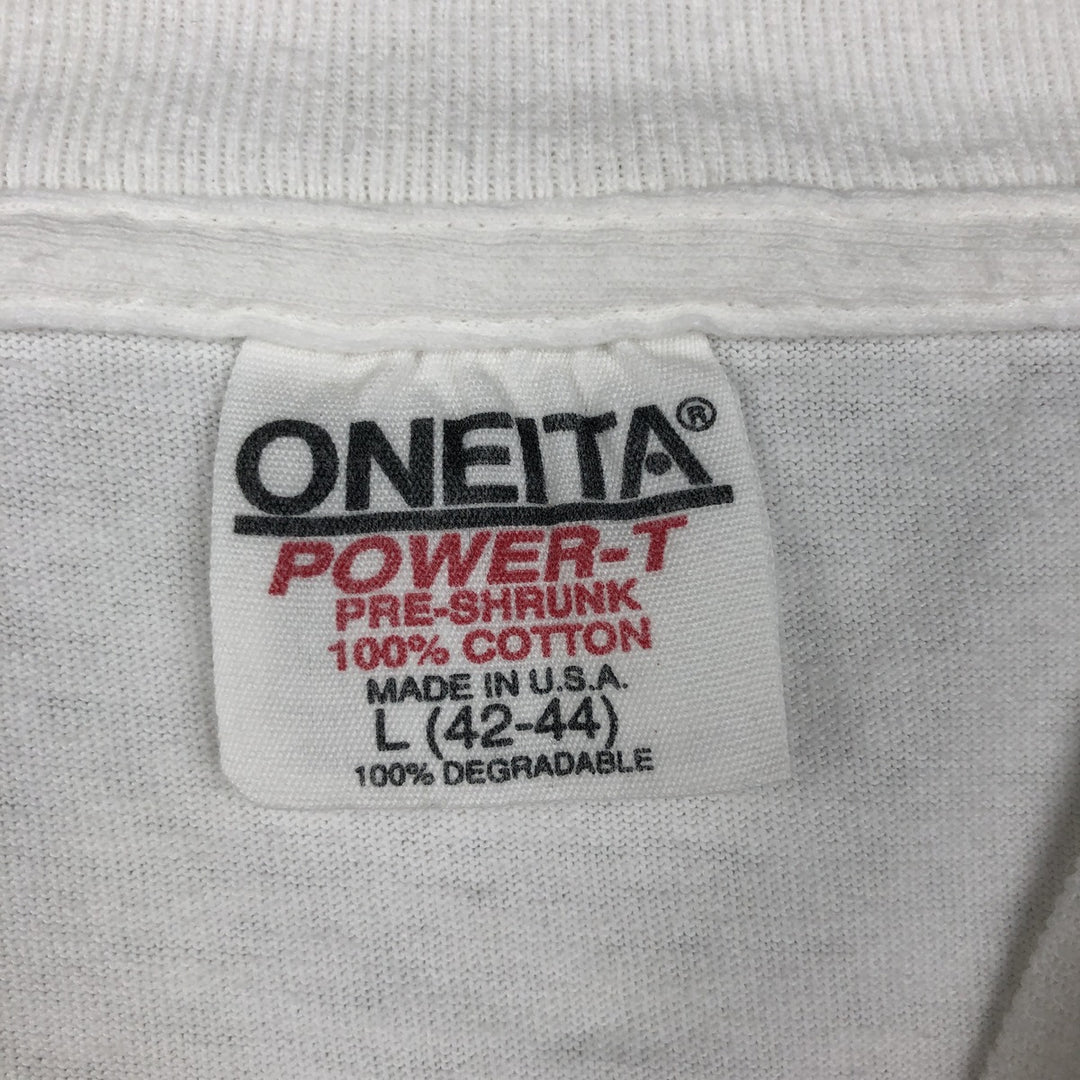 90'S ONEITA Westie West Highland White Terrier Dog Print Animal T-Shirt, Made in USA, Men's Size L (Equivalent), Vintage cotton white type Vintage Second Hand