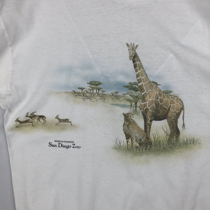 2000'S Hanes Heavyweight Animal T-shirt, Men's XL equivalent. cotton white type Vintage Second Hand