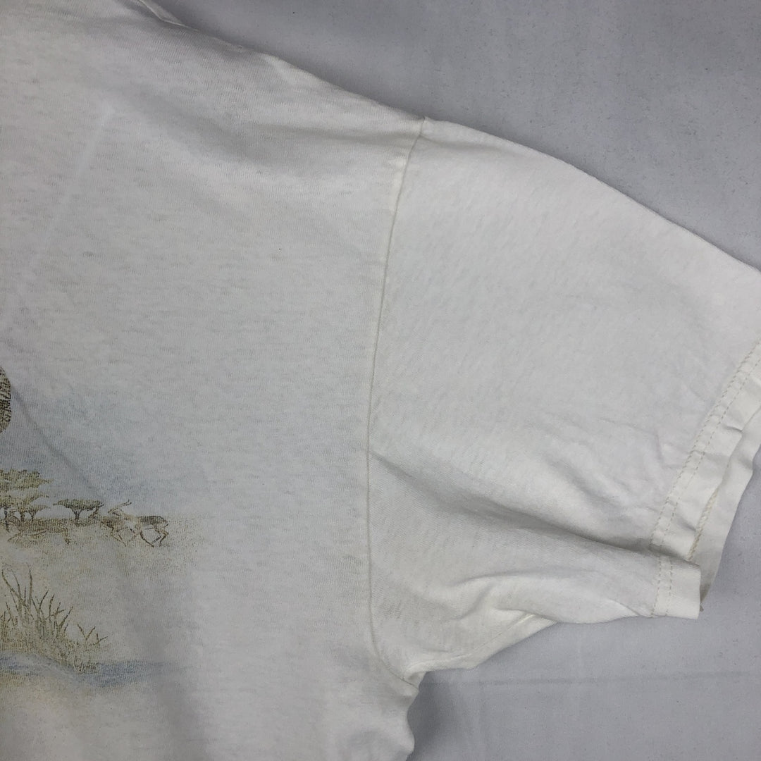 2000'S Hanes Heavyweight Animal T-shirt, Men's XL equivalent. cotton white type Vintage Second Hand