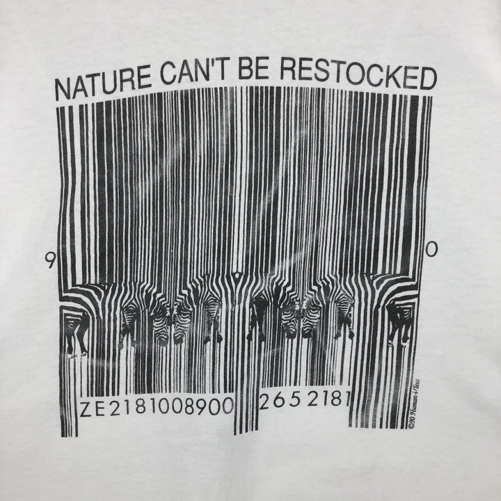 90'S Zebra Pattern Animal T-Shirt, Men's Size M (Equivalent), Vintage unclear white type Vintage Second Hand