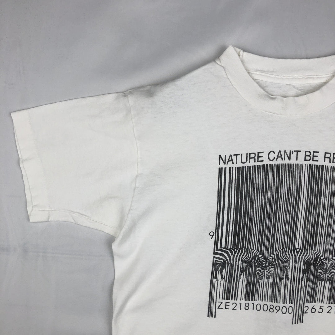 90'S Zebra Pattern Animal T-Shirt, Men's Size M (Equivalent), Vintage unclear white type Vintage Second Hand