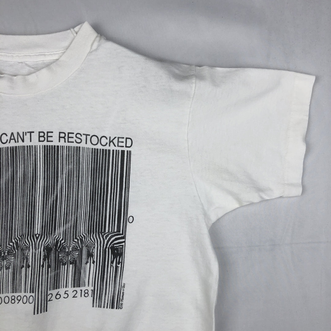 90'S Zebra Pattern Animal T-Shirt, Men's Size M (Equivalent), Vintage unclear white type Vintage Second Hand