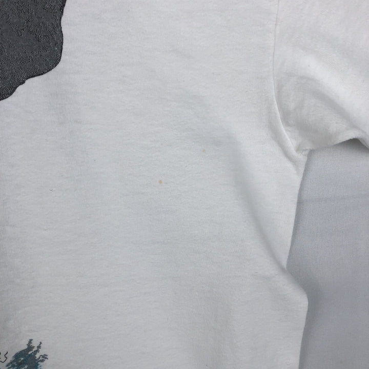 80'S THE NATURE COMPANY Elephant Pattern Animal T-Shirt, Made in USA, Men's Size M (Equivalent), Vintage cotton white type Vintage Second Hand