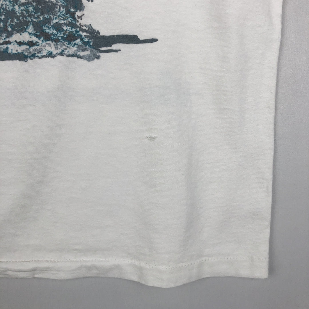 80'S THE NATURE COMPANY Elephant Pattern Animal T-Shirt, Made in USA, Men's Size M (Equivalent), Vintage cotton white type Vintage Second Hand