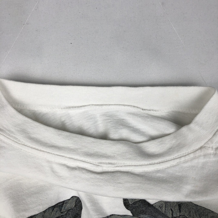 80'S THE NATURE COMPANY Elephant Pattern Animal T-Shirt, Made in USA, Men's Size M (Equivalent), Vintage cotton white type Vintage Second Hand