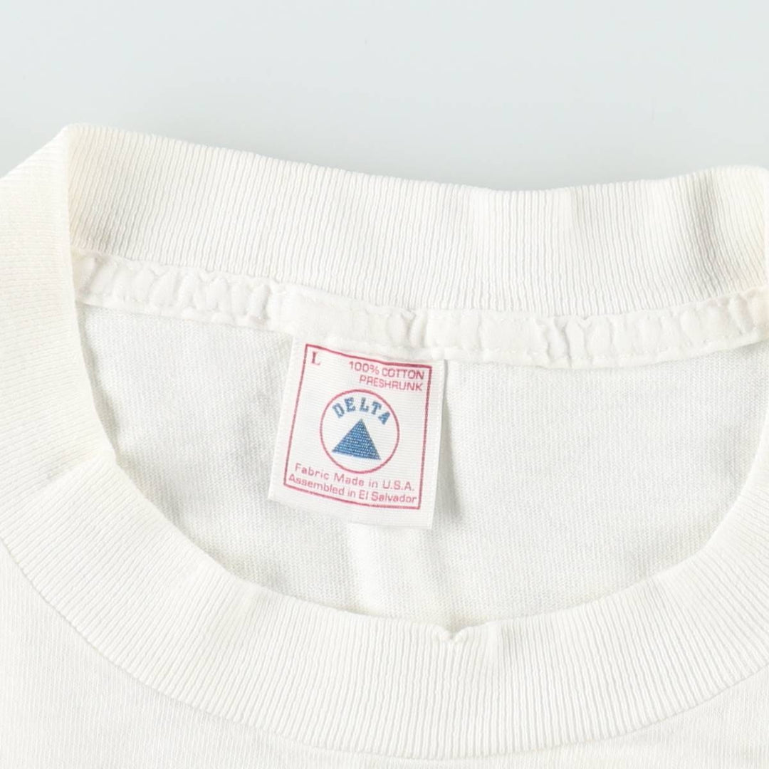 90'S Delta (DELTA) Dog Print Animal T-Shirt, Made in USA, Men's Size L (Equivalent), Vintage cotton white type Vintage Second Hand