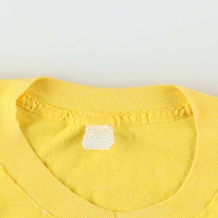 70s-80'S UNION UNDERWEAR BULLDOG Bulldog Animal T-Shirt, Made in USA, Men's Size L (Equivalent), Vintage cotton yellow type Vintage Second Hand