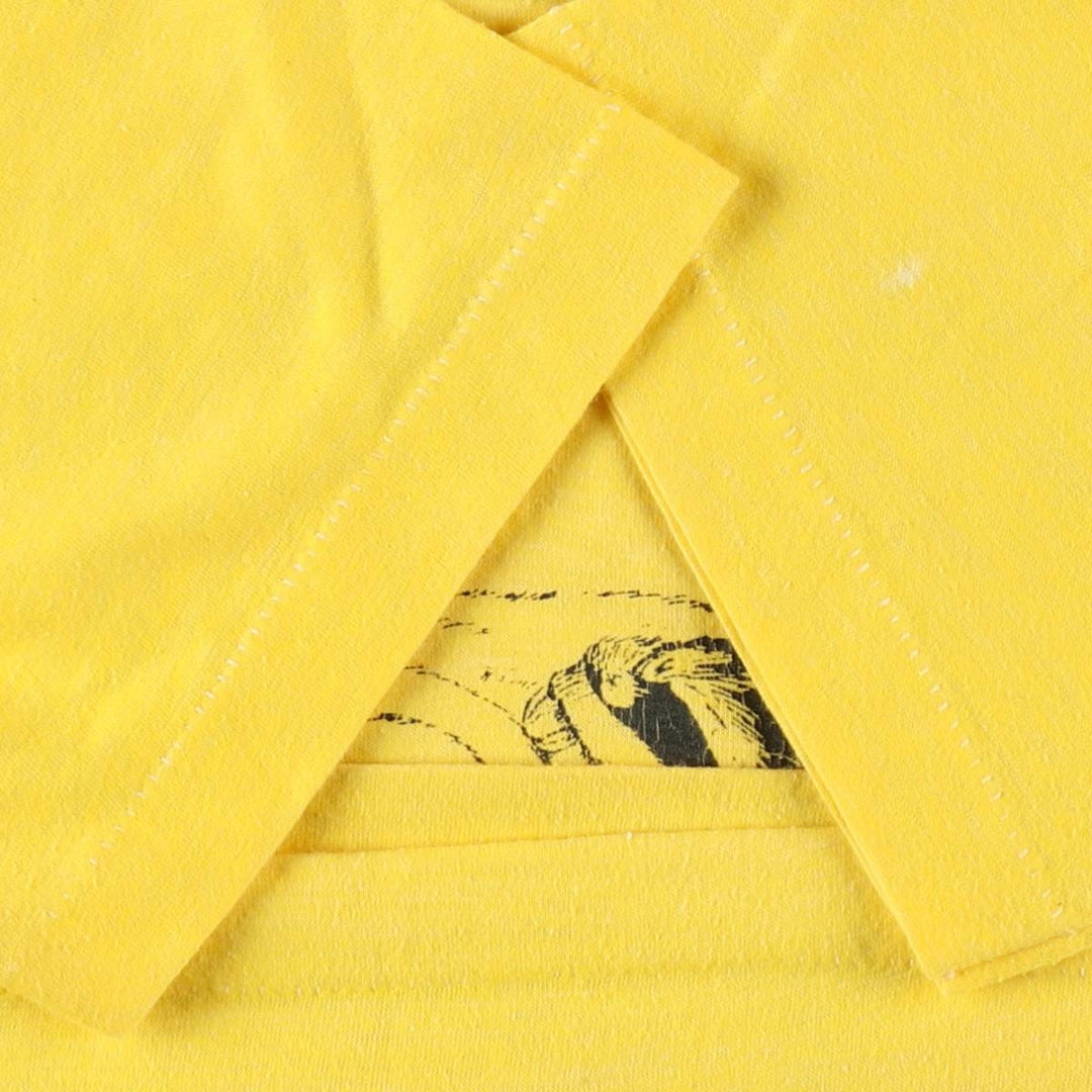 70s-80'S UNION UNDERWEAR BULLDOG Bulldog Animal T-Shirt, Made in USA, Men's Size L (Equivalent), Vintage cotton yellow type Vintage Second Hand