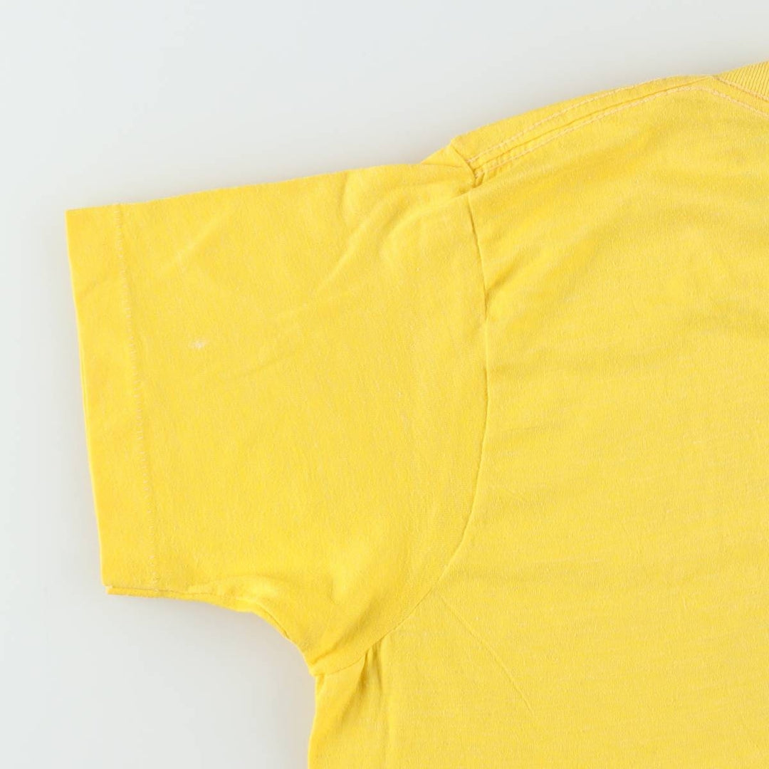 70s-80'S UNION UNDERWEAR BULLDOG Bulldog Animal T-Shirt, Made in USA, Men's Size L (Equivalent), Vintage cotton yellow type Vintage Second Hand