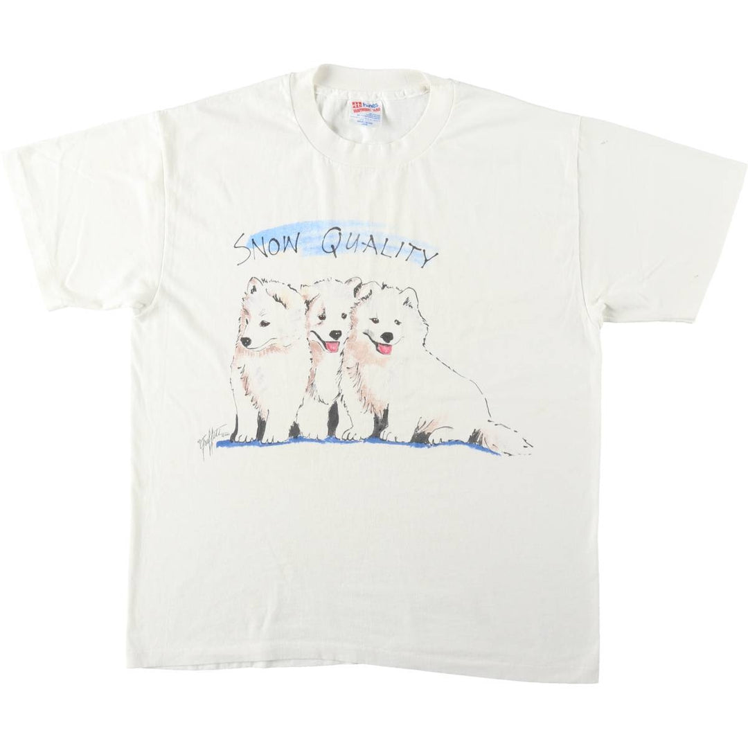 90'S Hanes HEAVYWEIGHT 50 cotton white type Vintage Second Hand
