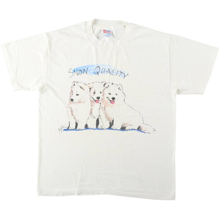 90'S Hanes HEAVYWEIGHT 50 cotton white type Vintage Second Hand