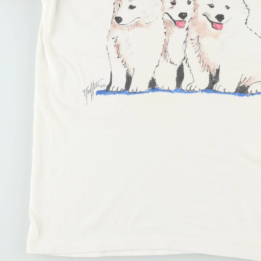 90'S Hanes HEAVYWEIGHT 50 cotton white type Vintage Second Hand