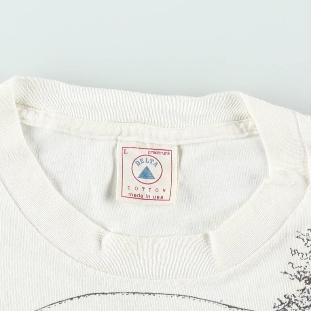90'S Delta (DELTA) Eagle Pattern All-Over Print Animal T-Shirt, Made in USA, Men's Size L (Equivalent), Vintage cotton white type Vintage Second Hand