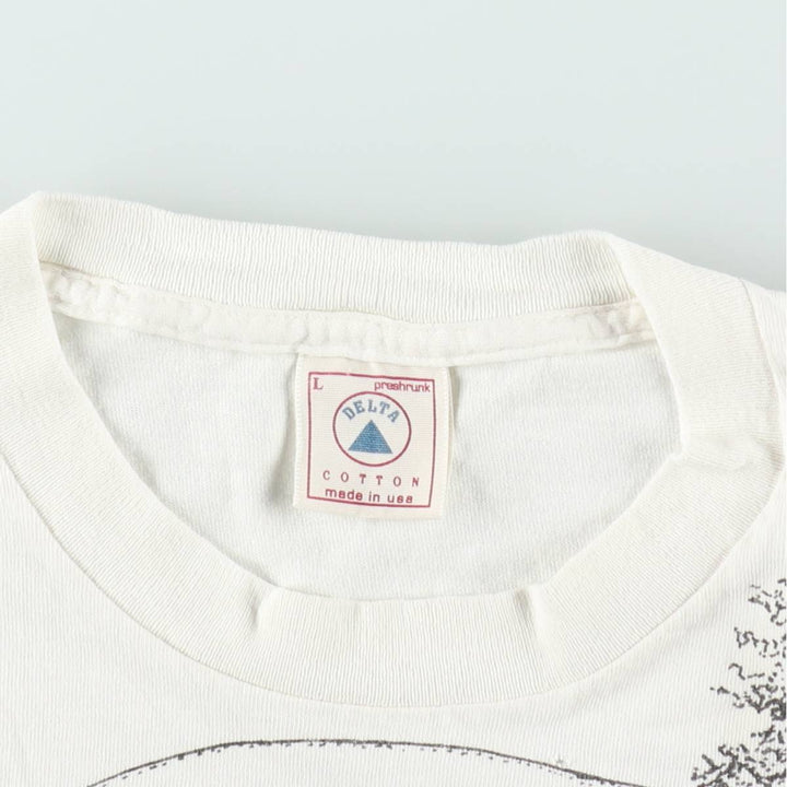 90'S Delta (DELTA) Eagle Pattern All-Over Print Animal T-Shirt, Made in USA, Men's Size L (Equivalent), Vintage cotton white type Vintage Second Hand