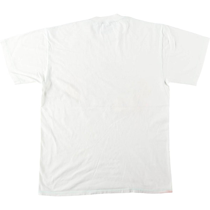 90'S Jerzees Cat Pattern Bird Animal T-Shirt, Made in USA, Men's Size L (approx.), Vintage cotton white type Vintage Second Hand