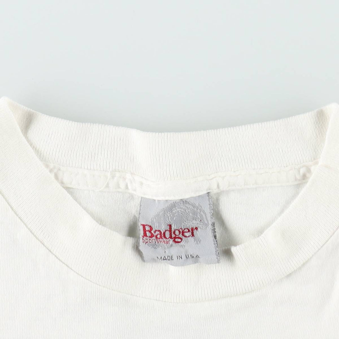 90'S Badger Fish Print Animal T-Shirt, Made in USA, Men's XL (approx.) Vintage cotton white type Vintage Second Hand