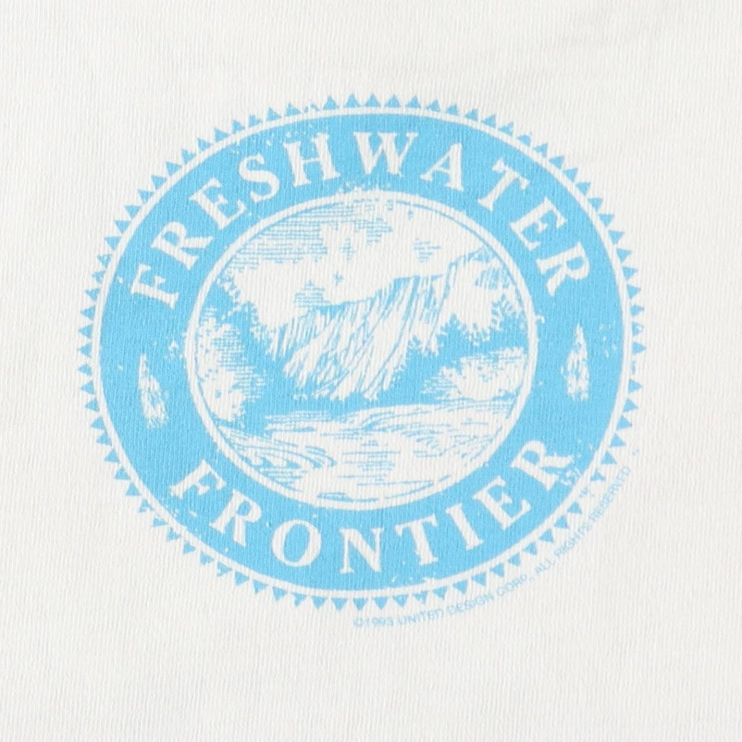 90'S Badger Fish Print Animal T-Shirt, Made in USA, Men's XL (approx.) Vintage cotton white type Vintage Second Hand
