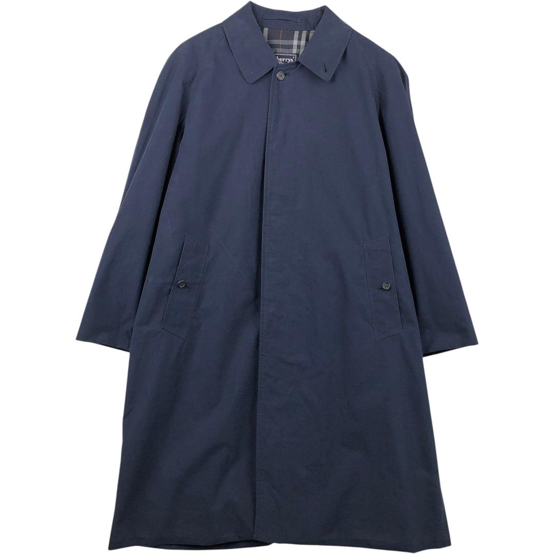 Burberry's Balmacaan Coat, Made in England, Men's Size L cotton navy blue type Vintage Second Hand