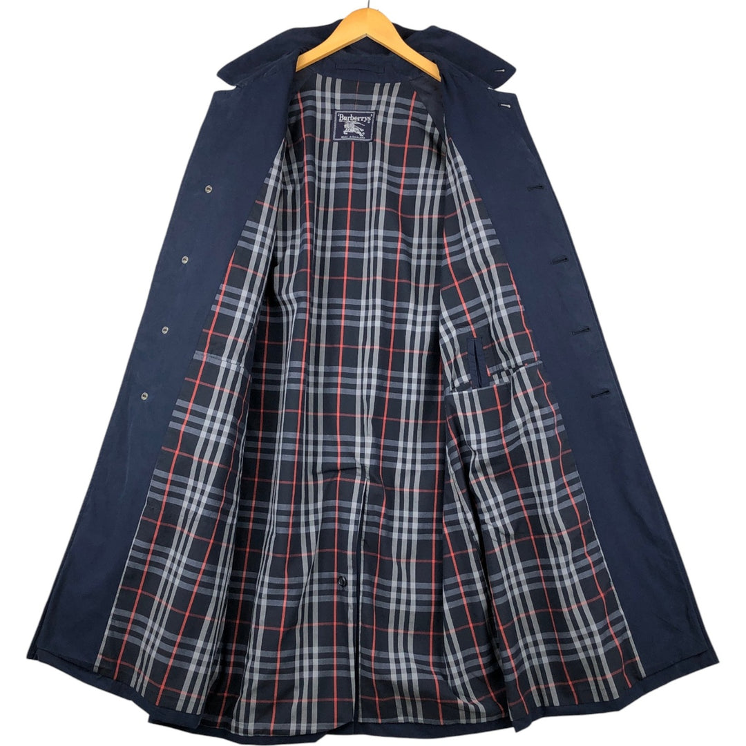 Burberry's Balmacaan Coat, Made in England, Men's Size L cotton navy blue type Vintage Second Hand