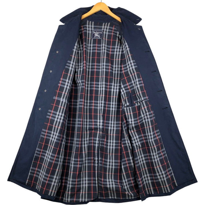 Burberry's Balmacaan Coat, Made in England, Men's Size L cotton navy blue type Vintage Second Hand