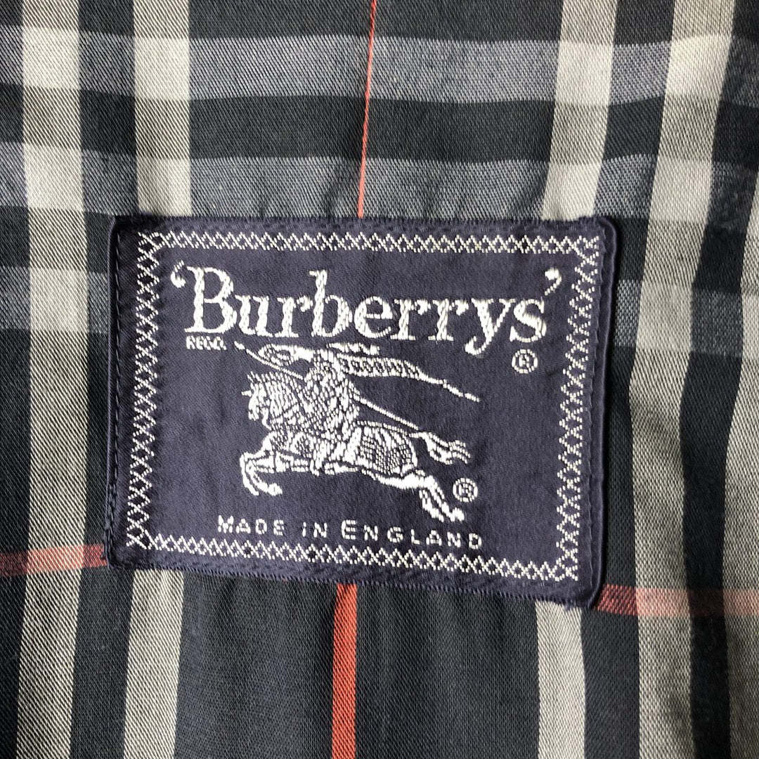 Burberry's Balmacaan Coat, Made in England, Men's Size L cotton navy blue type Vintage Second Hand