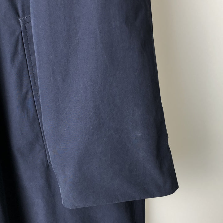 Burberry's Balmacaan Coat, Made in England, Men's Size L cotton navy blue type Vintage Second Hand