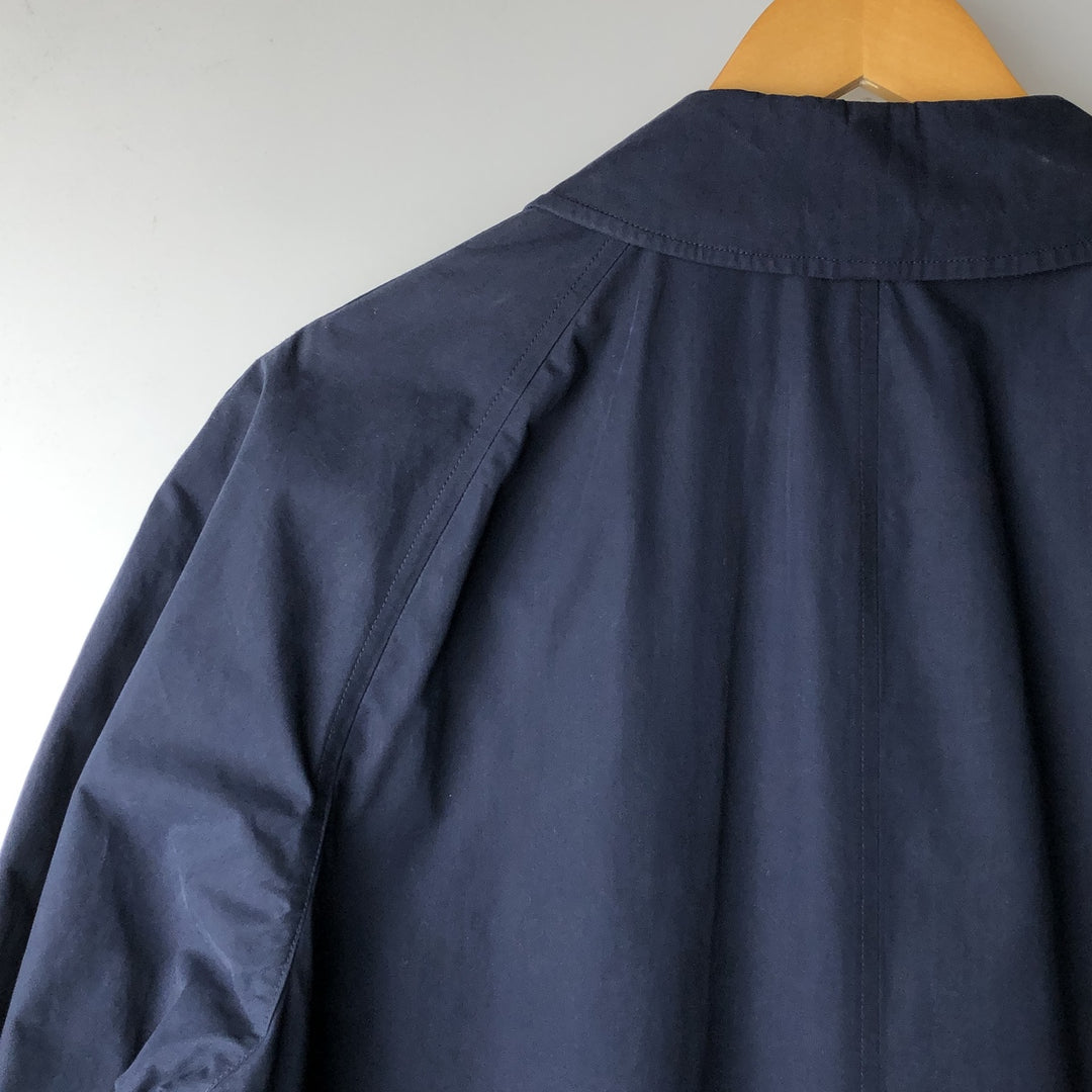 Burberry's Balmacaan Coat, Made in England, Men's Size L cotton navy blue type Vintage Second Hand