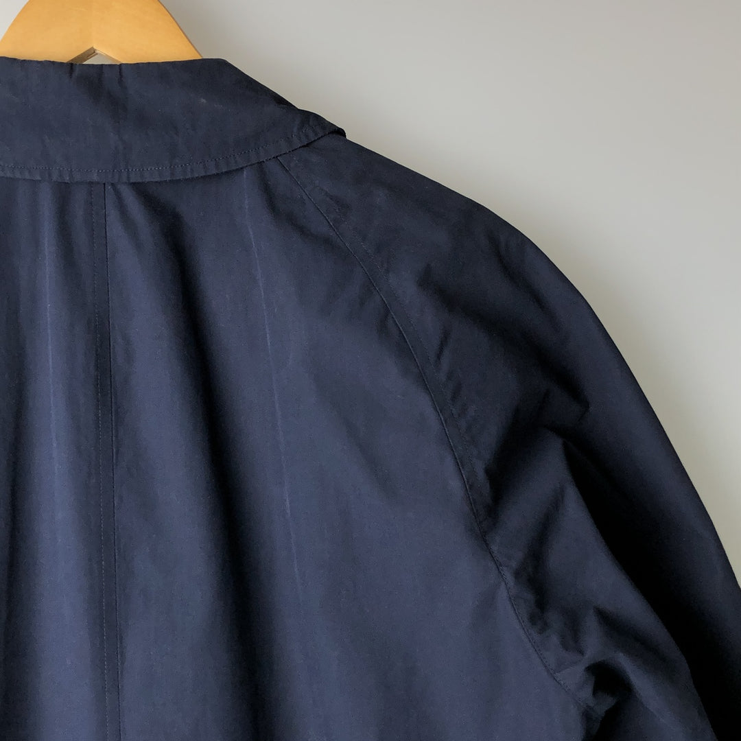 Burberry's Balmacaan Coat, Made in England, Men's Size L cotton navy blue type Vintage Second Hand