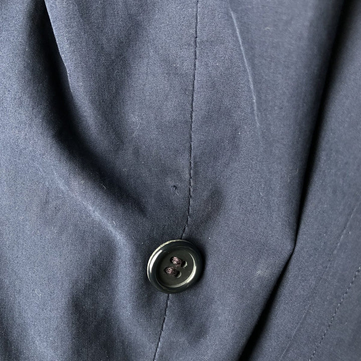 Burberry's Balmacaan Coat, Made in England, Men's Size L cotton navy blue type Vintage Second Hand