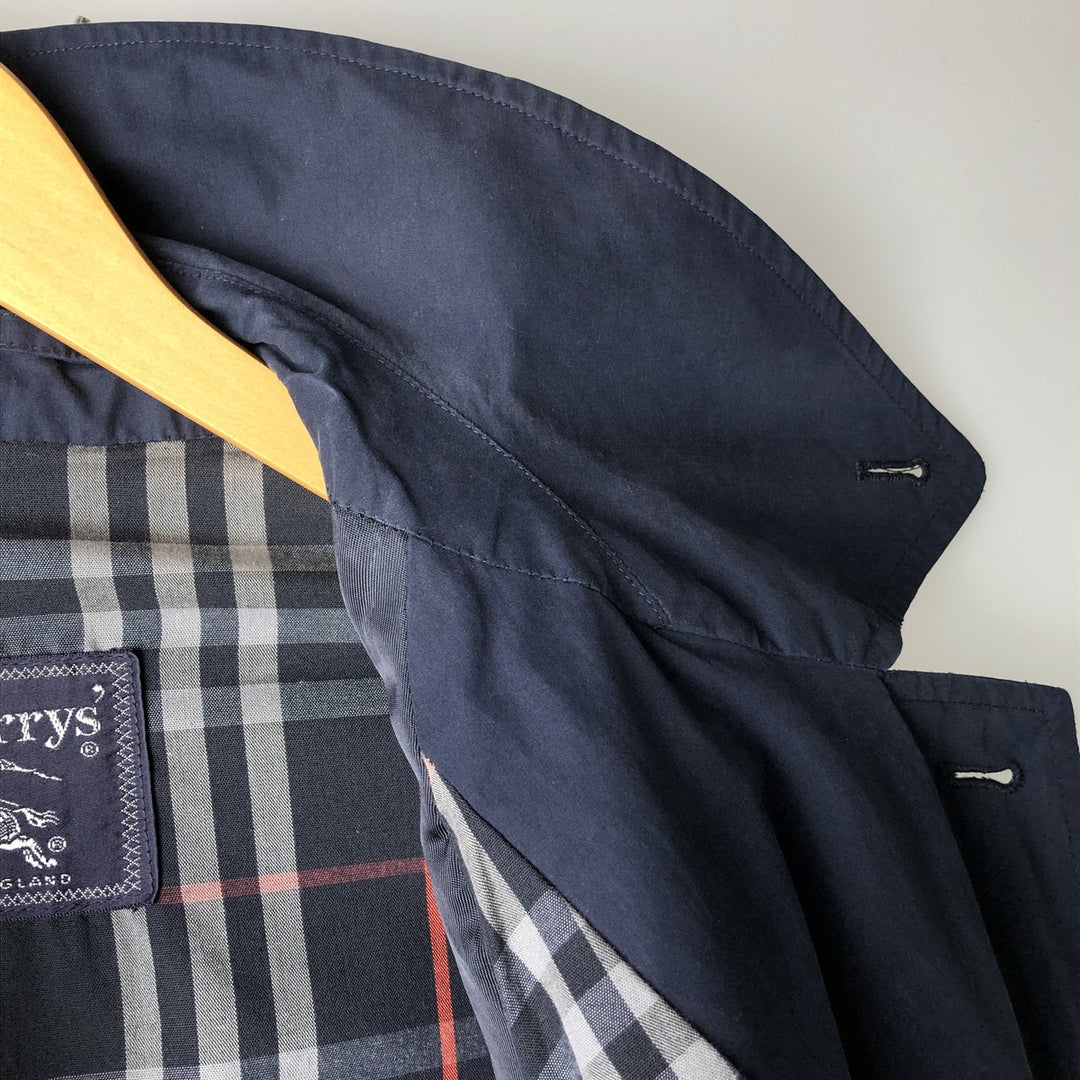 Burberry's Balmacaan Coat, Made in England, Men's Size L cotton navy blue type Vintage Second Hand
