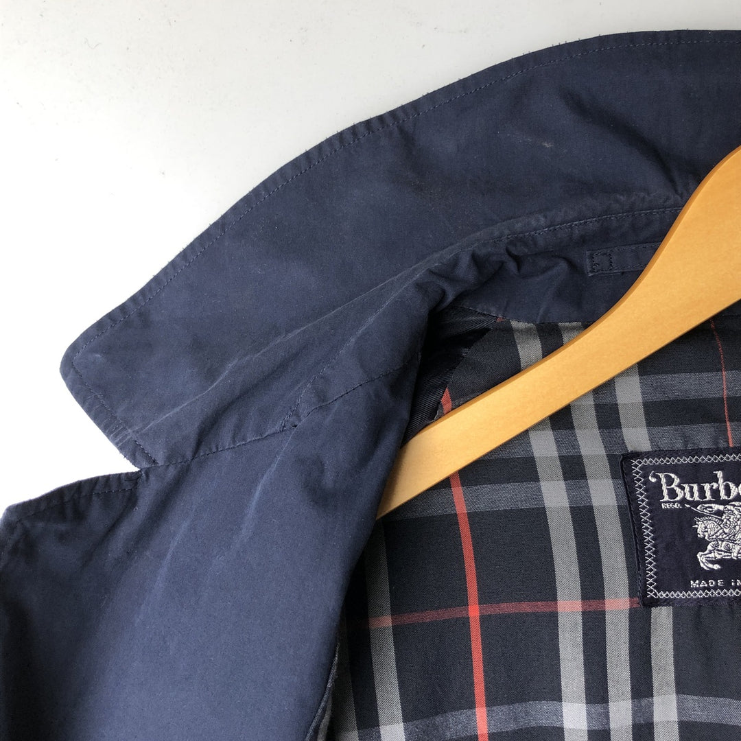 Burberry's Balmacaan Coat, Made in England, Men's Size L cotton navy blue type Vintage Second Hand