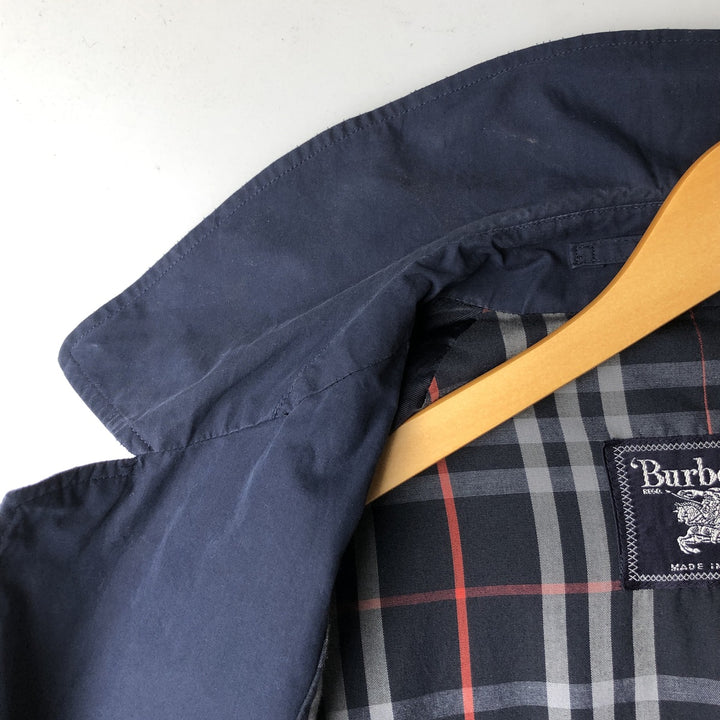 Burberry's Balmacaan Coat, Made in England, Men's Size L cotton navy blue type Vintage Second Hand