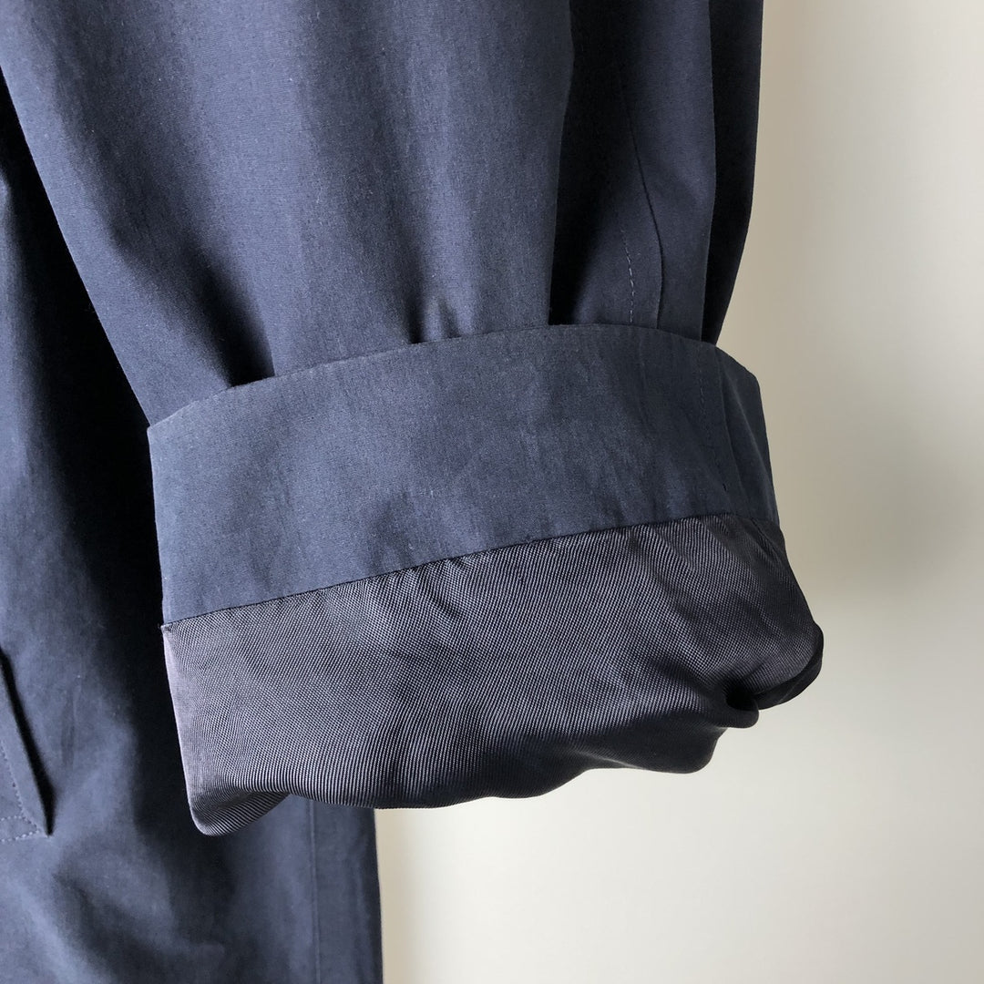 Burberry's Balmacaan Coat, Made in England, Men's Size L cotton navy blue type Vintage Second Hand