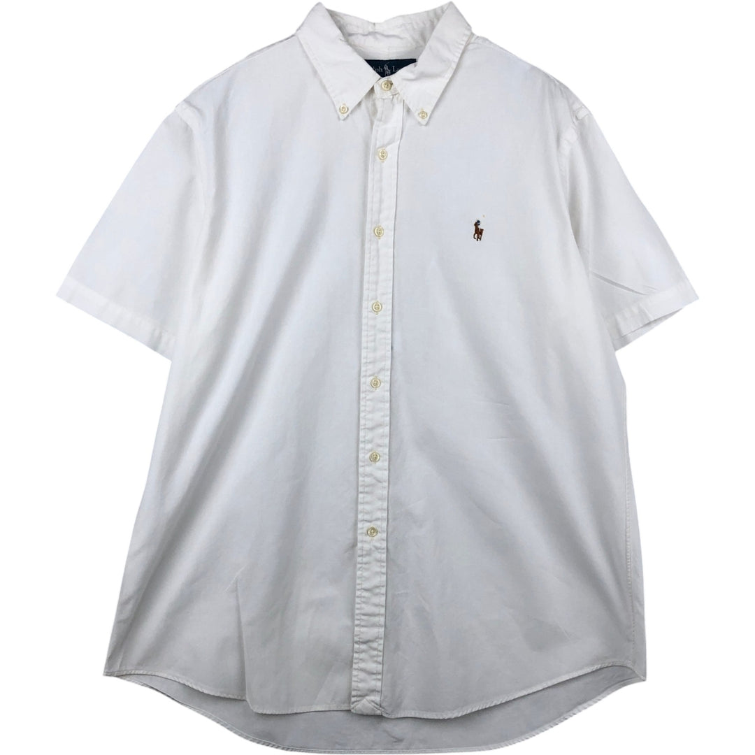 Ralph Lauren CUSTOM FIT short sleeve button down shirt, men's XL size cotton white type Vintage Second Hand
