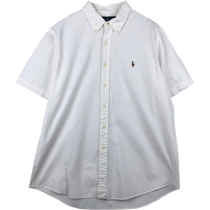 Ralph Lauren CUSTOM FIT short sleeve button down shirt, men's XL size cotton white type Vintage Second Hand