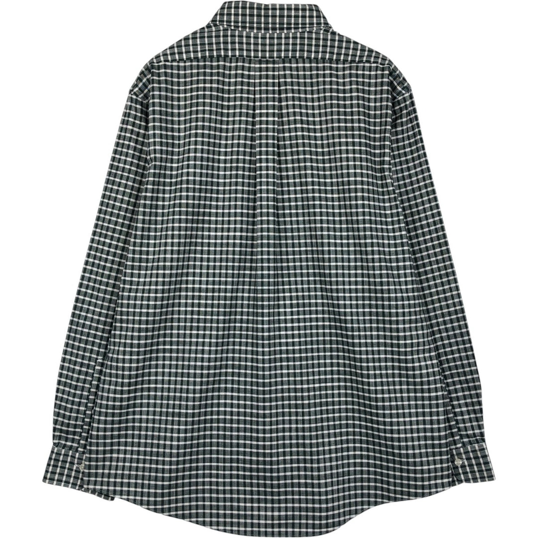 Brooks Brothers Est.1818 Long Sleeve Button-Down Check Shirt, Men's XL Supima Cotton Green type dark green Vintage Second Hand