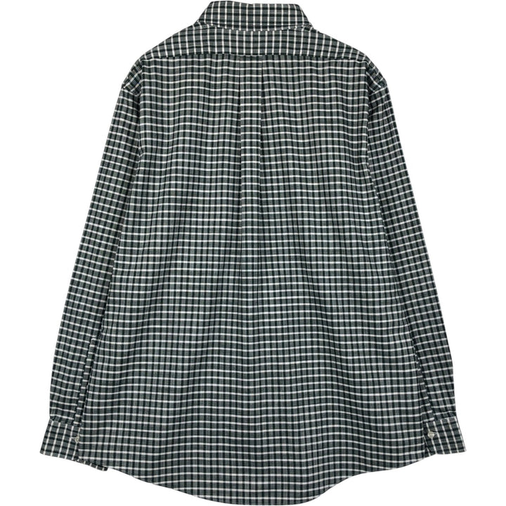 Brooks Brothers Est.1818 Long Sleeve Button-Down Check Shirt, Men's XL Supima Cotton Green type dark green Vintage Second Hand