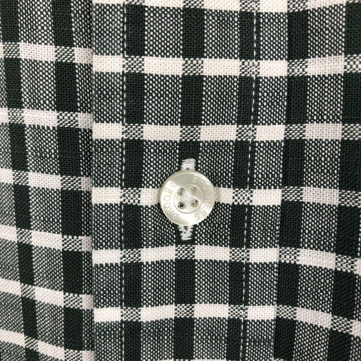 Brooks Brothers Est.1818 Long Sleeve Button-Down Check Shirt, Men's XL Supima Cotton Green type dark green Vintage Second Hand