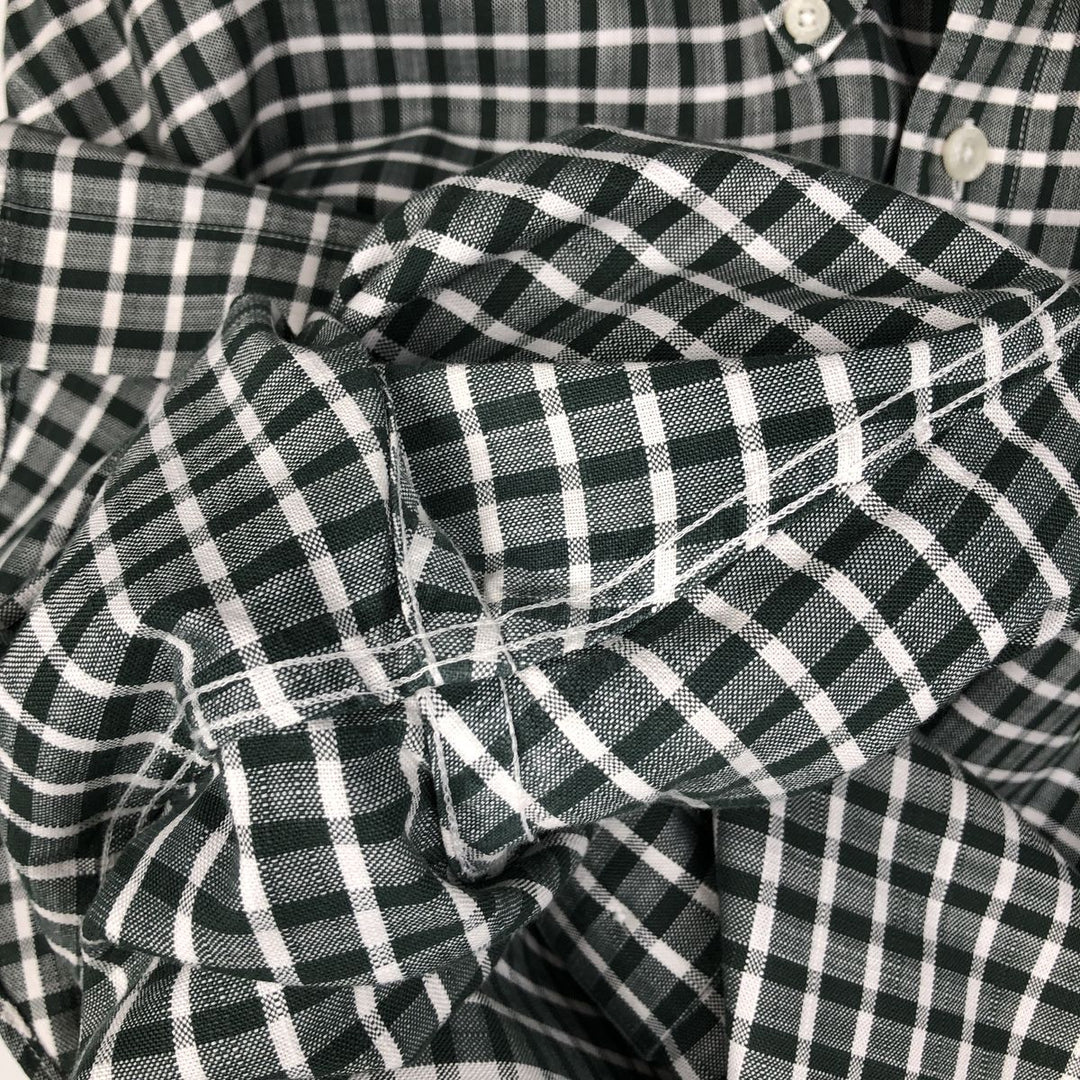 Brooks Brothers Est.1818 Long Sleeve Button-Down Check Shirt, Men's XL Supima Cotton Green type dark green Vintage Second Hand